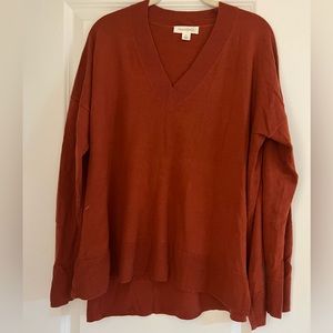 Burnt orange high-low sweater